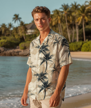 Ink Wash Palm - Hawaiian Shirt For Men - Mens Summer Fashion