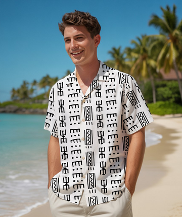 Minimalist Tribal Symbol - Hawaiian Shirt For Men - Mens Summer Fashion