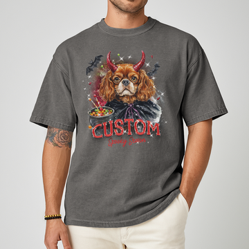 Customised Shirt - Devil Cavalier Spaniel Dog - Casual Wear For Men - Cool T-Shirt - Unisex T-Shirt