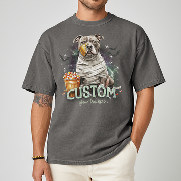 Personalised Shirt - Mummy Pitbull Dog Halloween - Clothing For Men - Cool T-Shirt - Unisex T-Shirt