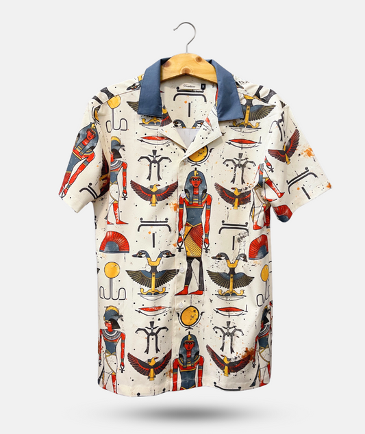 Nile Majesty Hieroglyph - Aloha Shirt For Men - Summer Outfit For Men