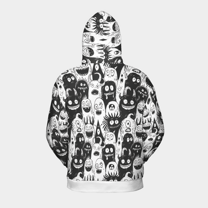 Monster Doodle Crowd - Graphic Hoodies - Cool Hoodies - Unisex Hoodie