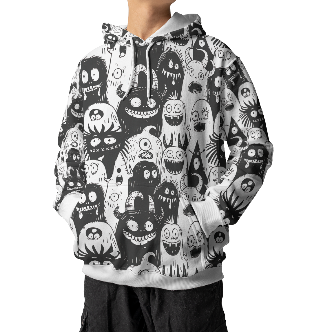 Monster Doodle Crowd - Graphic Hoodies - Cool Hoodies - Unisex Hoodie