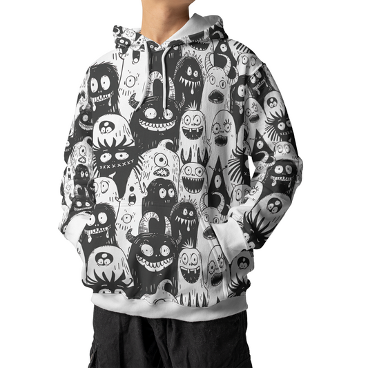 Monster Doodle Crowd - Graphic Hoodies - Cool Hoodies - Unisex Hoodie