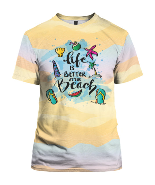 "Life is Better at the Beach" Graphic T-Shirt - Summer Doodles Fun Tee