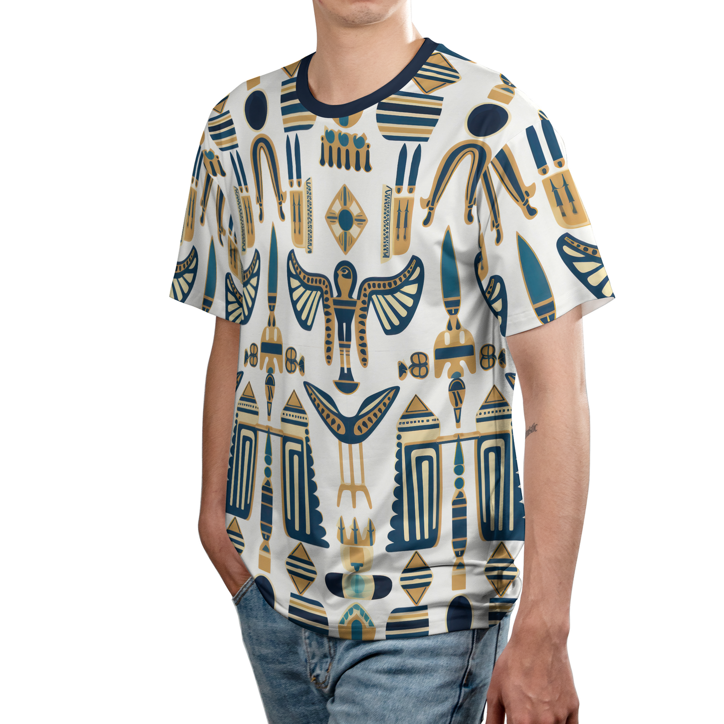 Modern Pharaoh Glyphs - t shirt for men - cool t-shirt