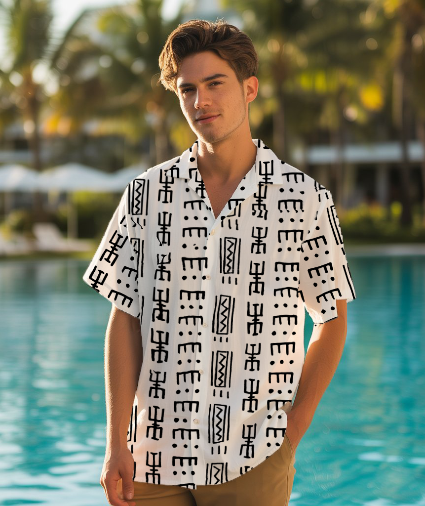 Minimalist Tribal Symbol - Hawaiian Shirt For Men - Mens Summer Fashion