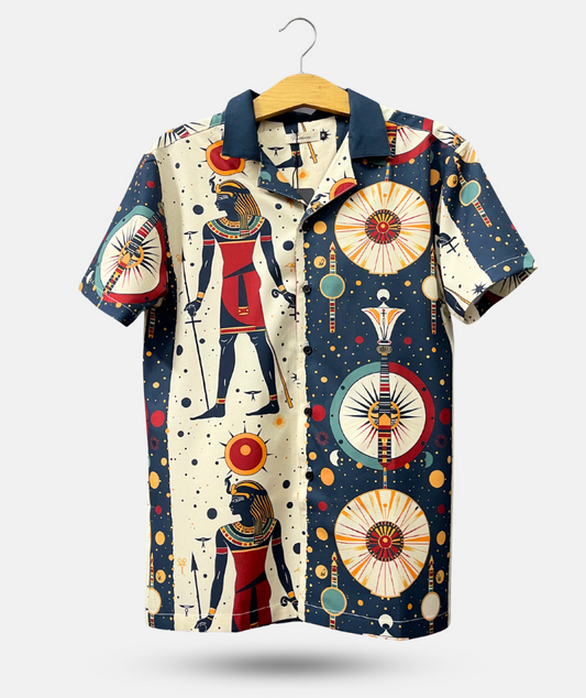 Nile Guardian Stripe - Man In Hawaiian Shirt - Summer Shirt For Men
