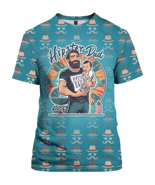 "Hipster Dad" Graphic Print T-Shirt - Cool Modern Father's Day Gift