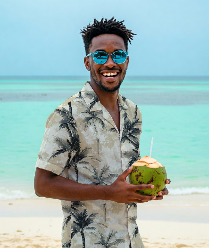 Ink Wash Palm - Hawaiian Shirt For Men - Mens Summer Fashion