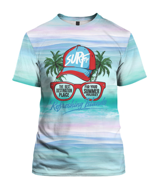 "Surf Trip Holiday" Graphic Print T-Shirt - Summer Destination Tee