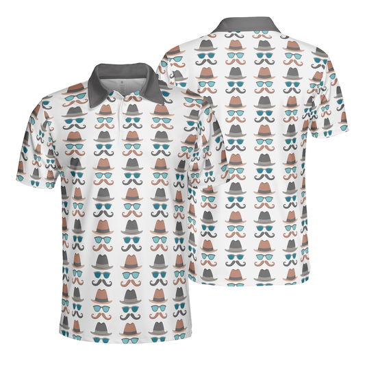 Dapper Icons Row Print Polo Shirt - Stylish & Unique Dad Gift
