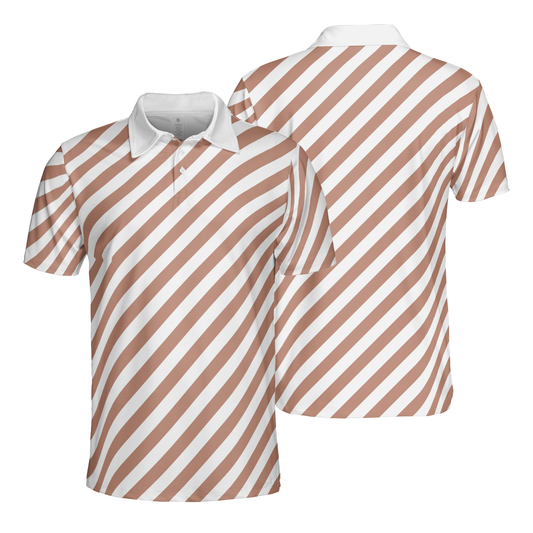 Classic Diagonal Stripe Polo Shirt - Two-Tone Timeless Print