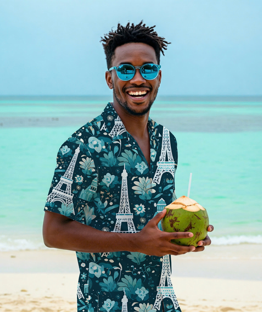 Parisian Tropical Dream - Aloha Shirt For Men - Mens Summer Fashion
