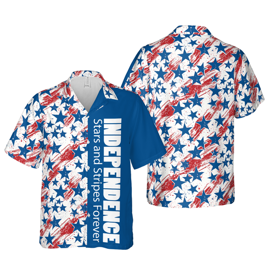 Independence Day Stars & Stripes Hawaiian Shirt - Patriotic Statement Aloha