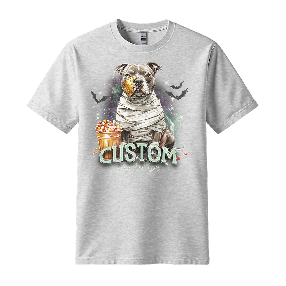 Personalised Shirt - Mummy Pitbull Dog Halloween - Clothing For Men - Cool T-Shirt - Unisex T-Shirt