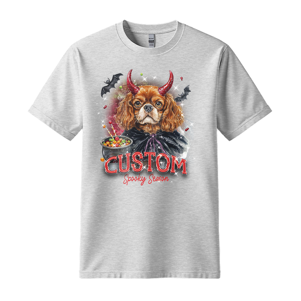 Customised Shirt - Devil Cavalier Spaniel Dog - Casual Wear For Men - Cool T-Shirt - Unisex T-Shirt