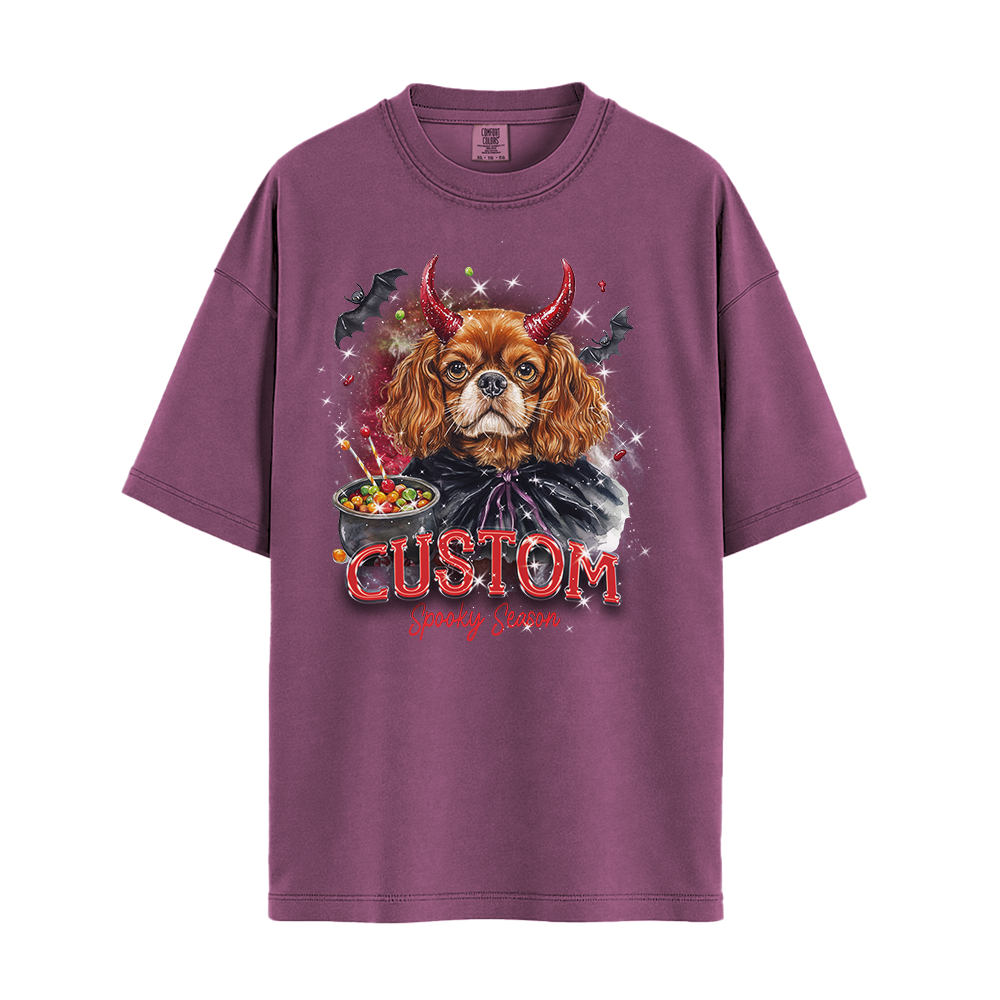 Customised Shirt - Devil Cavalier Spaniel Dog - Casual Wear For Men - Cool T-Shirt - Unisex T-Shirt
