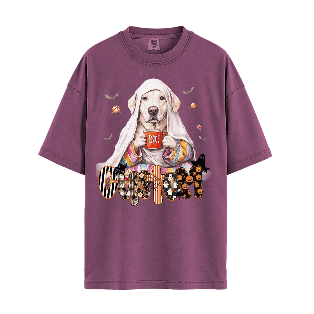 Personalised Shirt - Cozy Ghost Labrador Dog - T Shirt For Men - Best Unisex T Shirt