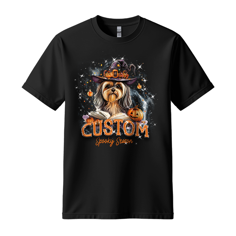 Customised Shirt - Magical Yorkie Witch Dog - Clothing For Men - Unisex Clothing - Unisex T-Shirt