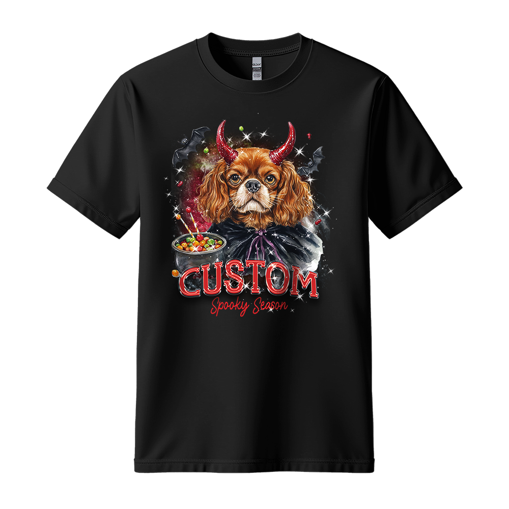 Customised Shirt - Devil Cavalier Spaniel Dog - Casual Wear For Men - Cool T-Shirt - Unisex T-Shirt