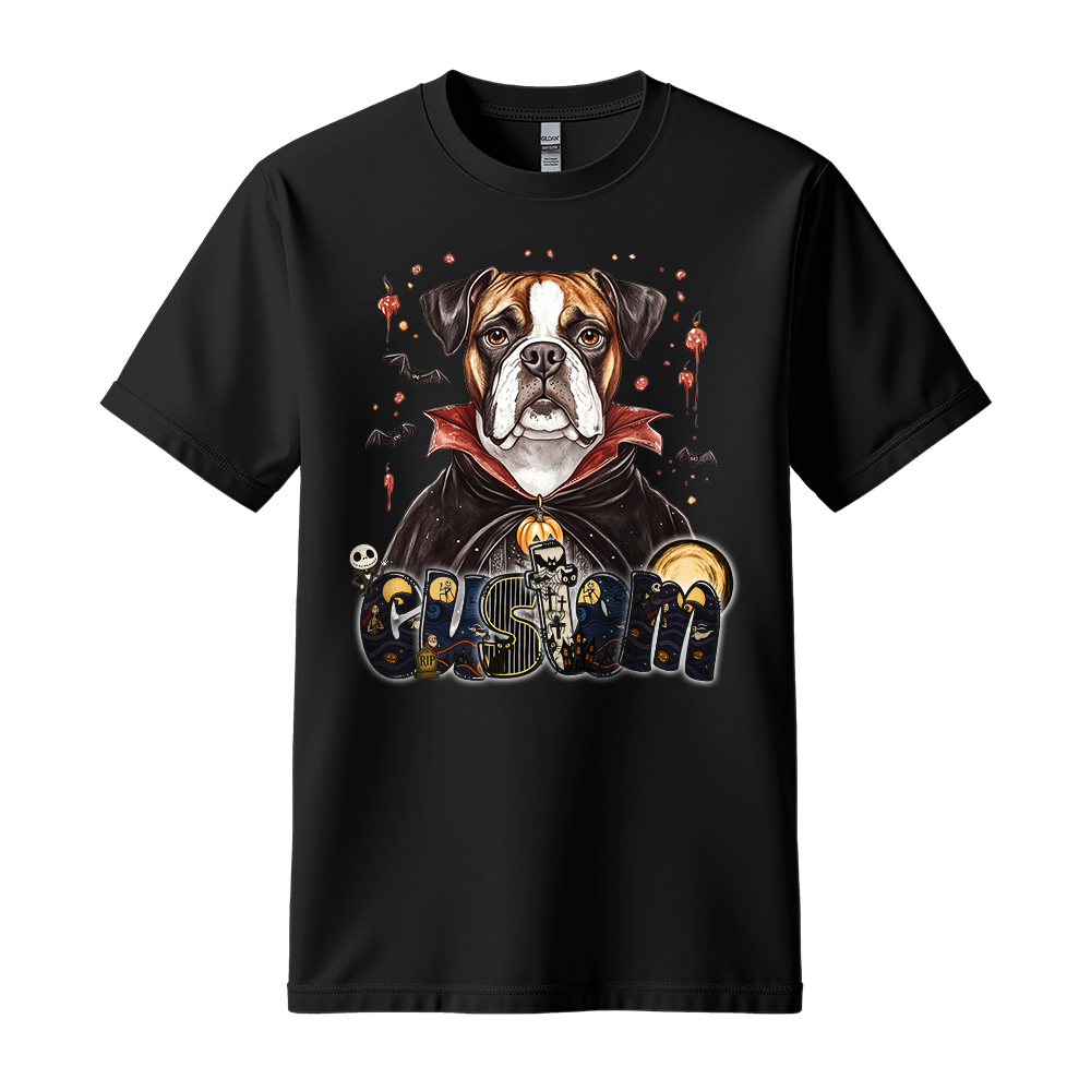 Customised Shirt - Vampire Boxer Dog Halloween - Outfit For Men - Cool T-Shirt - Unisex T-Shirt