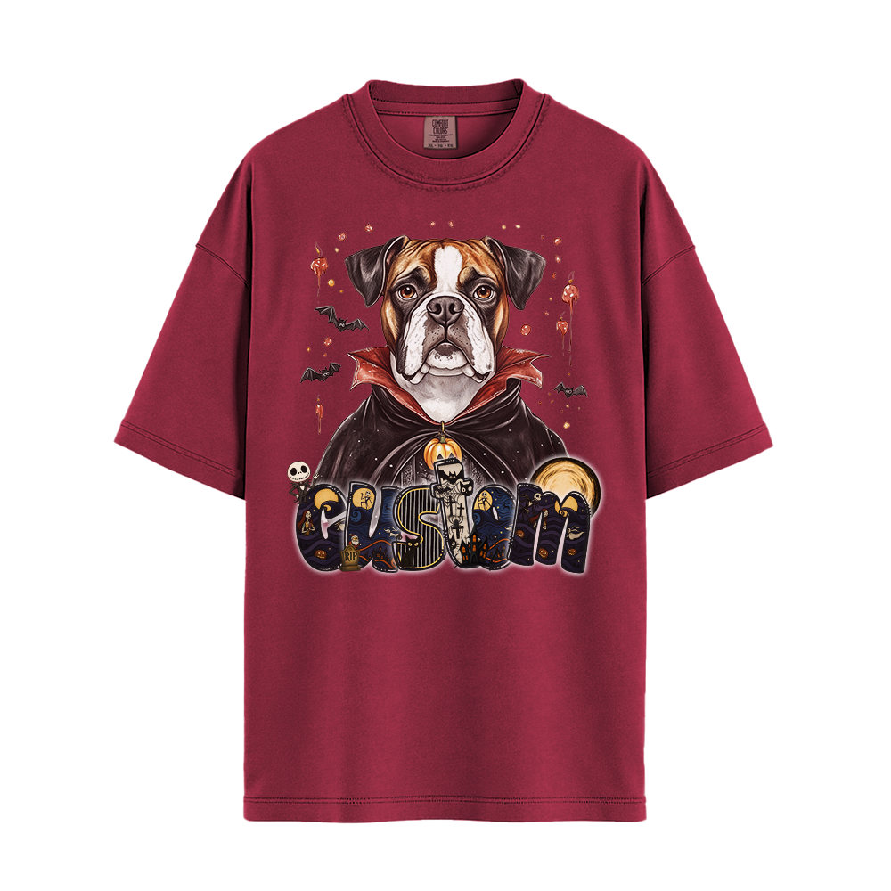 Customised Shirt - Vampire Boxer Dog Halloween - Outfit For Men - Cool T-Shirt - Unisex T-Shirt