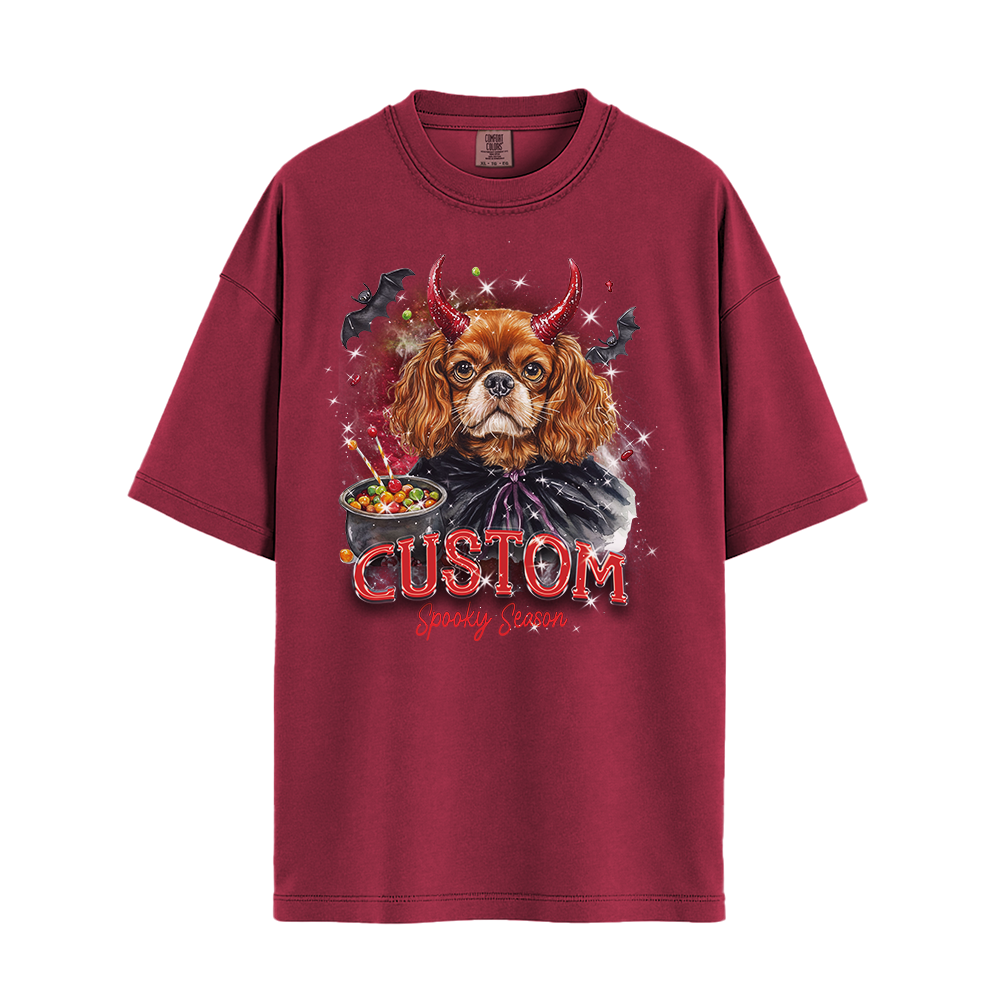 Customised Shirt - Devil Cavalier Spaniel Dog - Casual Wear For Men - Cool T-Shirt - Unisex T-Shirt