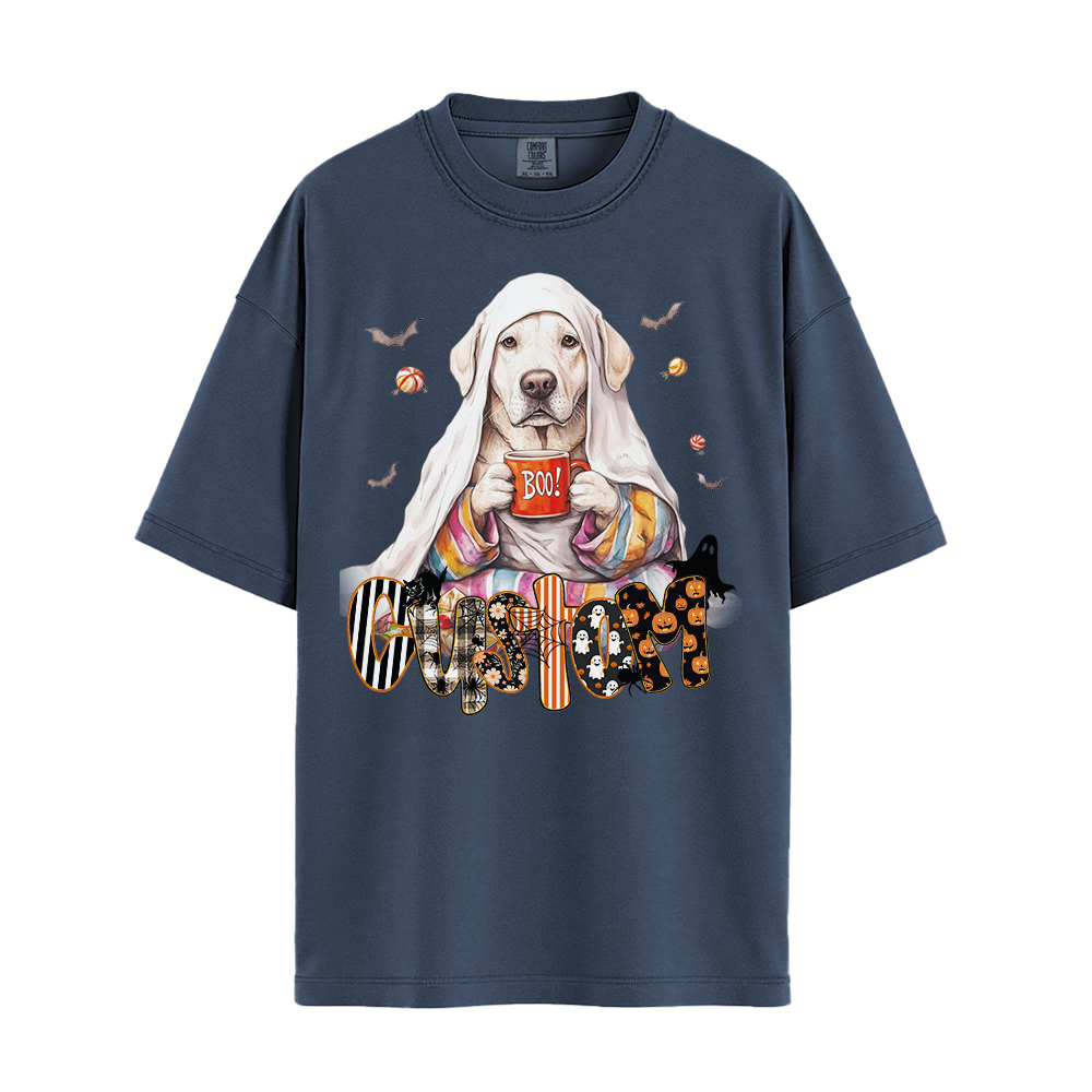 Personalised Shirt - Cozy Ghost Labrador Dog - T Shirt For Men - Best Unisex T Shirt
