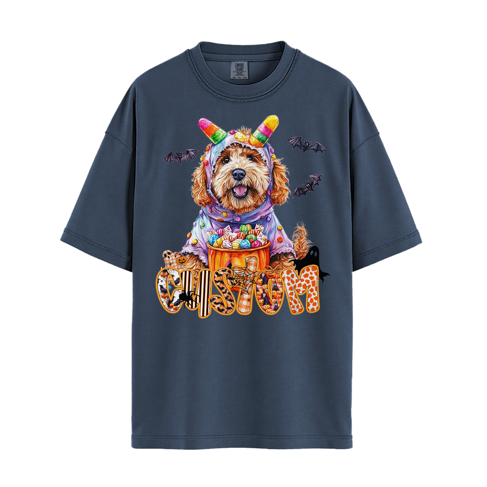 Customised Shirt - Colorful Monster Doodle Dog - Casual Wear For Men - Unisex Outfit - Unisex T-Shirt