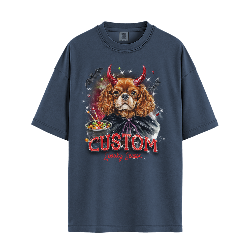 Customised Shirt - Devil Cavalier Spaniel Dog - Casual Wear For Men - Cool T-Shirt - Unisex T-Shirt