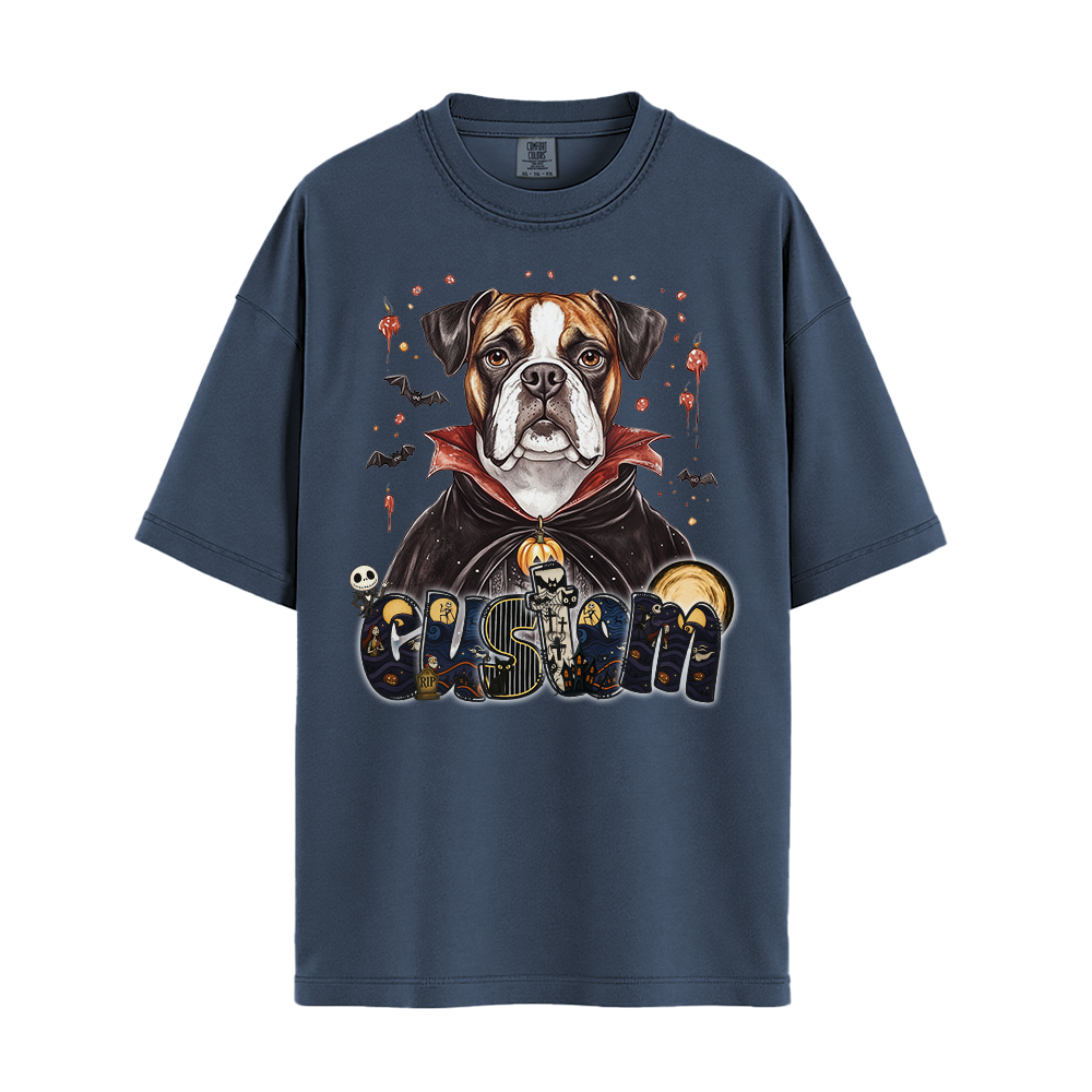 Customised Shirt - Vampire Boxer Dog Halloween - Outfit For Men - Cool T-Shirt - Unisex T-Shirt