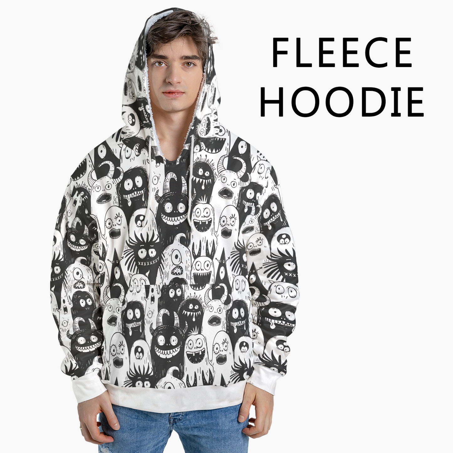 Monster Doodle Crowd - Graphic Hoodies - Cool Hoodies - Unisex Hoodie