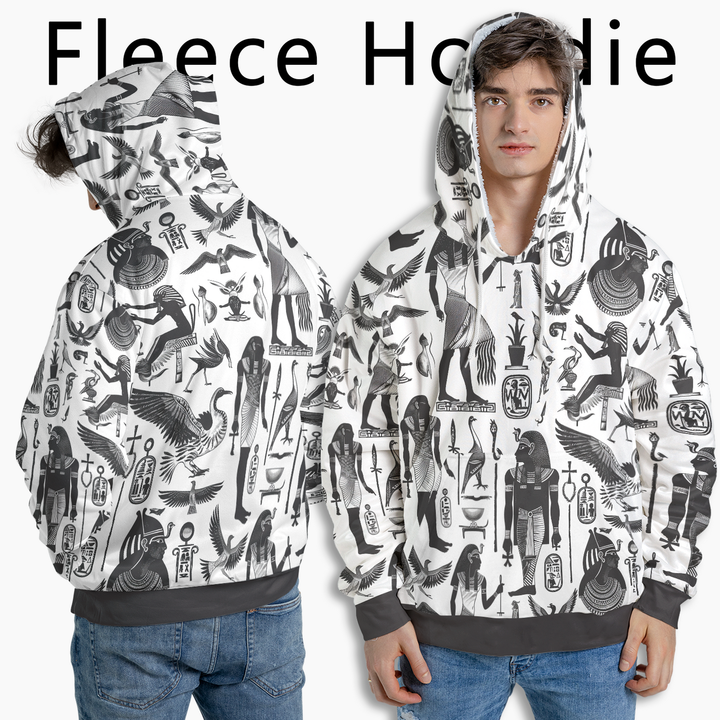 Monochrome Egypt - Graphic Hoodies - Cool Hoodies - Unisex Hoodie