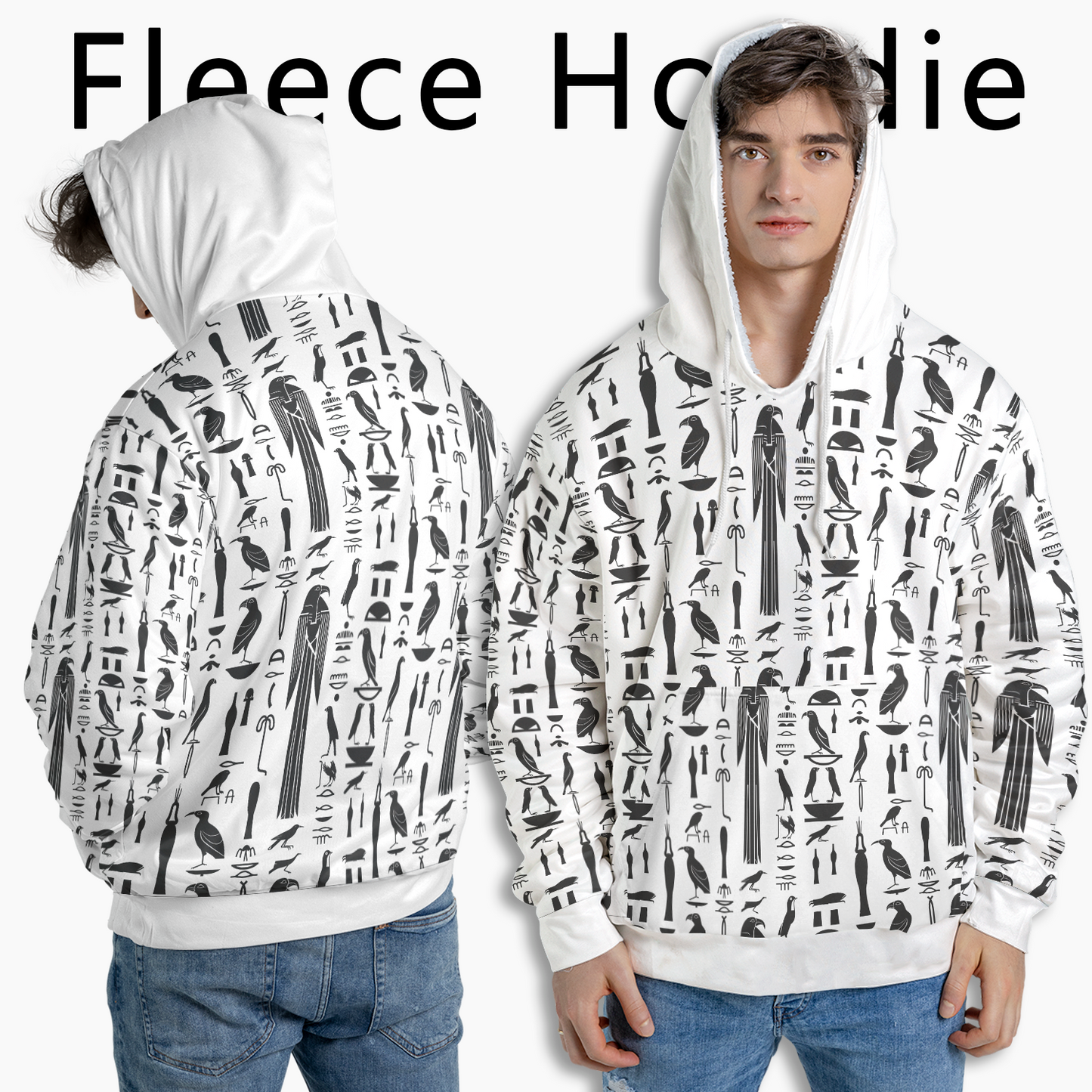 Avian Glyphs Chronicle - Graphic Hoodies - Hooded Sweatshirt - Unisex Hoodie