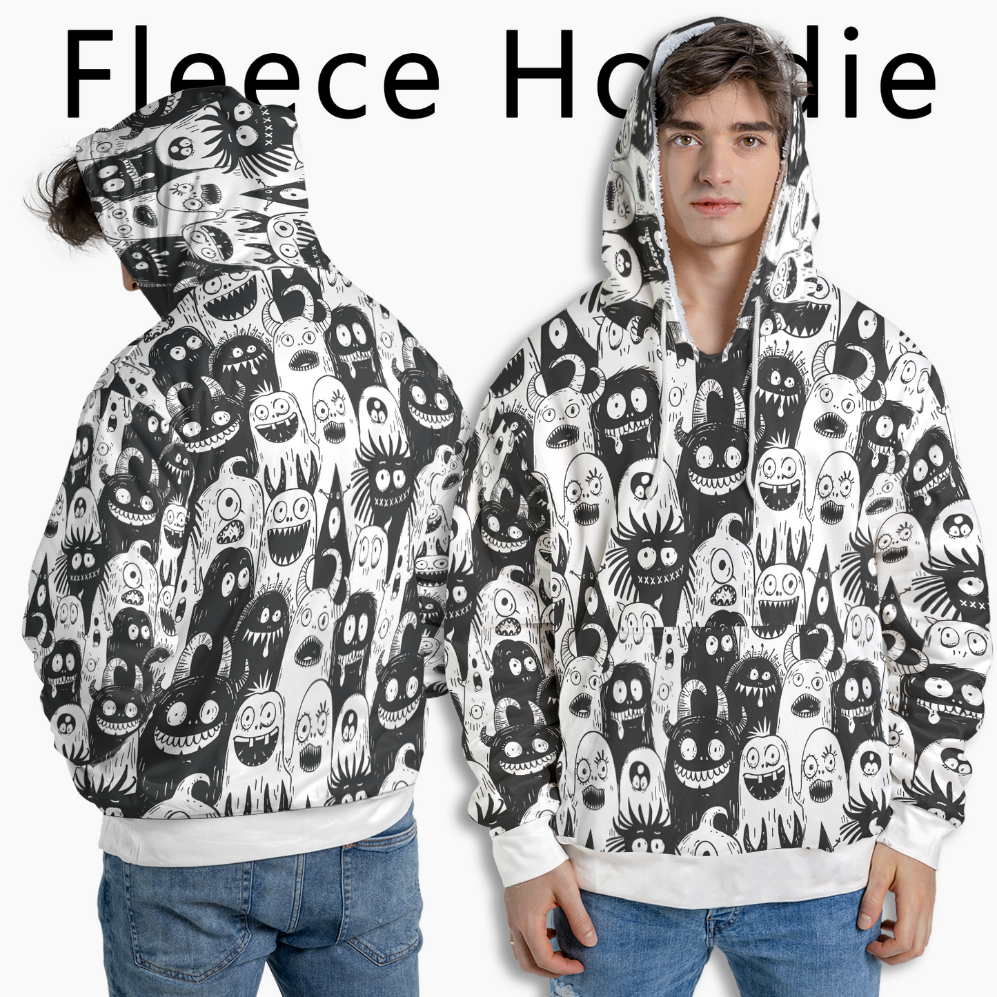 Monster Doodle Crowd - Graphic Hoodies - Cool Hoodies - Unisex Hoodie
