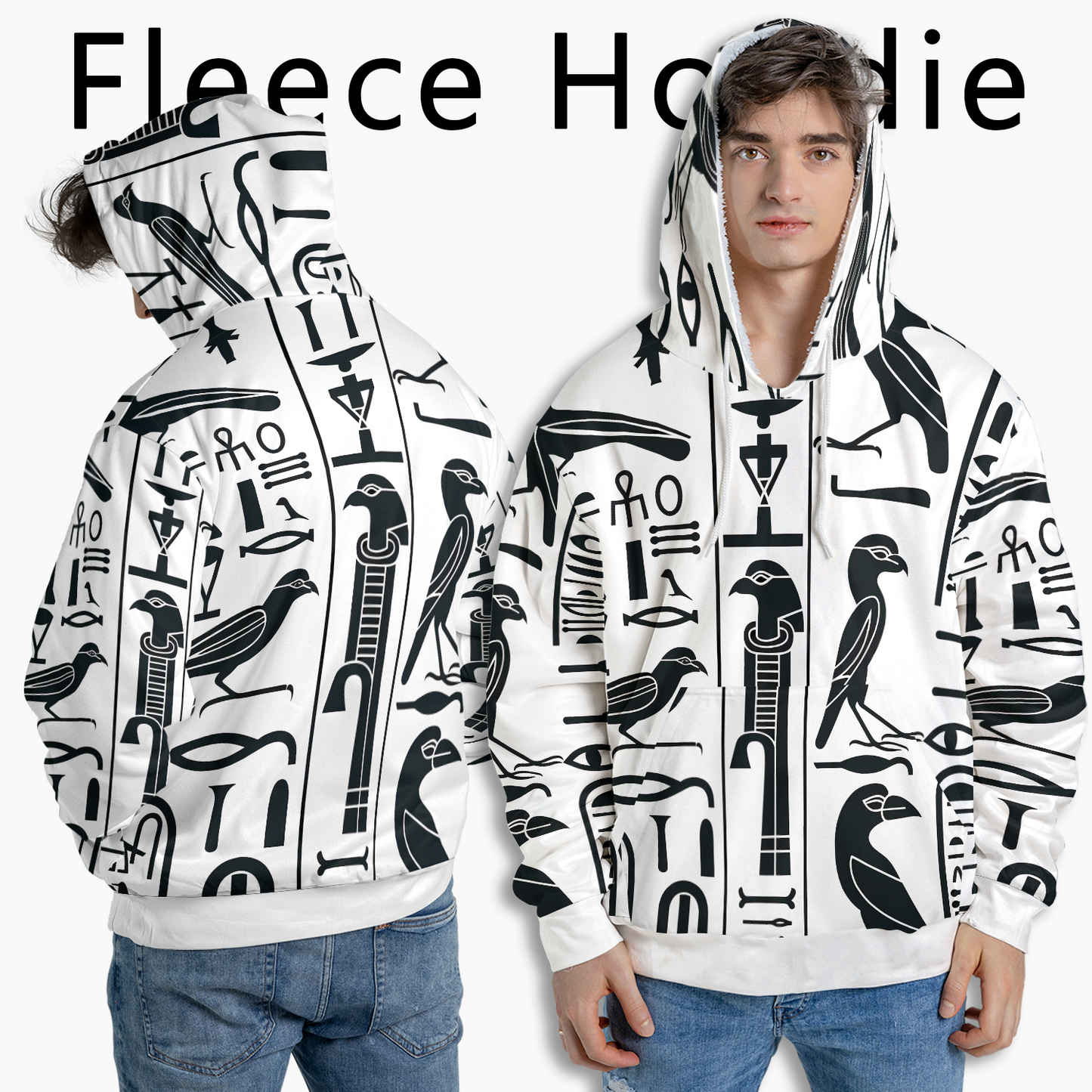 Hieroglyph Grid - Graphic Hoodies - Hooded Sweatshirt - Unisex Hoodie