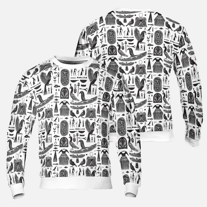 Egyptian Gods Sweatshirts - Black & White Sweater - Oversize Sweatshirts - Unisex Sweater