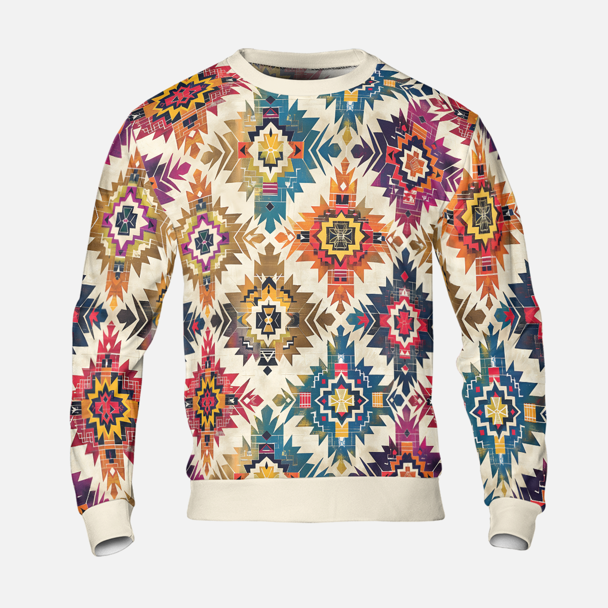 Aztec Diamond Sweatshirts - Boho Geometric Sweater - Dressy Sweatshirts - Nice Sweater