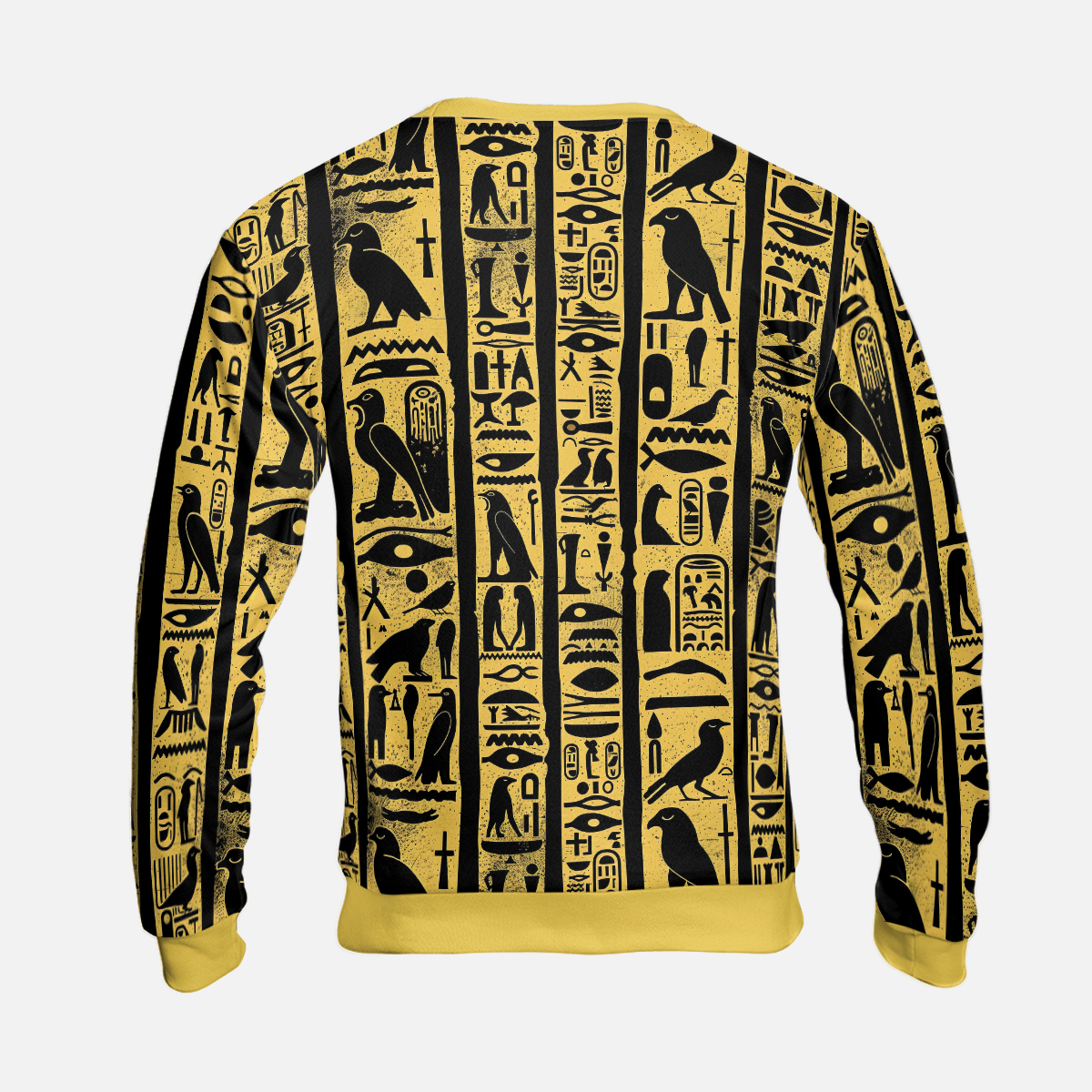 Golden Cartouche Sweatshirts - Sacred Hieroglyphs Sweater - Dressy Sweatshirts - Nice Sweater