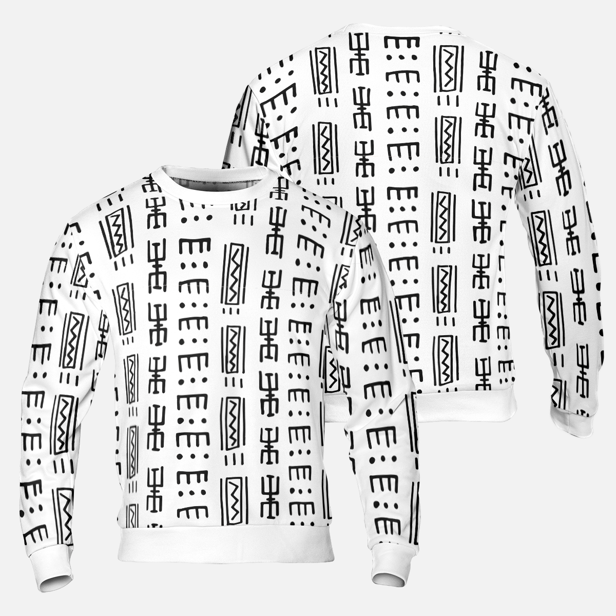Abstract Tribal Sweatshirts - African Prints Sweater - Oversize Sweatshirts - Unisex Sweater