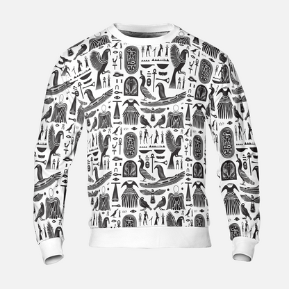 Egyptian Gods Sweatshirts - Black & White Sweater - Oversize Sweatshirts - Unisex Sweater