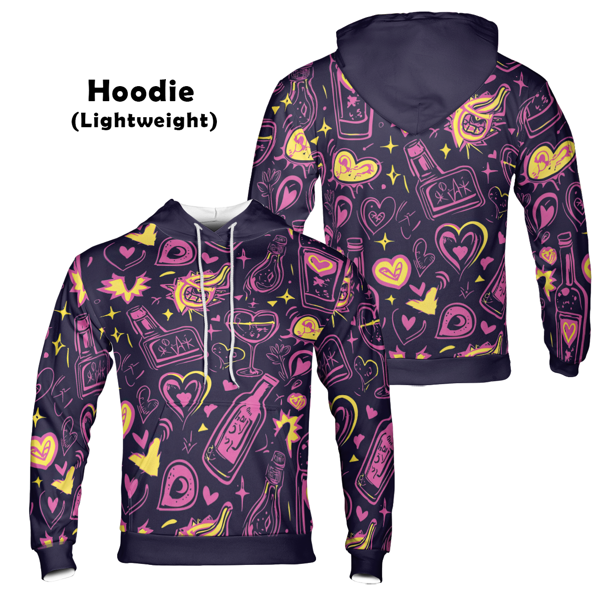 Electric Love Doodle - Graphic Hoodies - Cool Hoodies - Unisex Hoodie