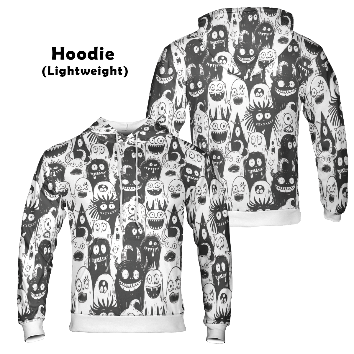 Monster Doodle Crowd - Graphic Hoodies - Cool Hoodies - Unisex Hoodie
