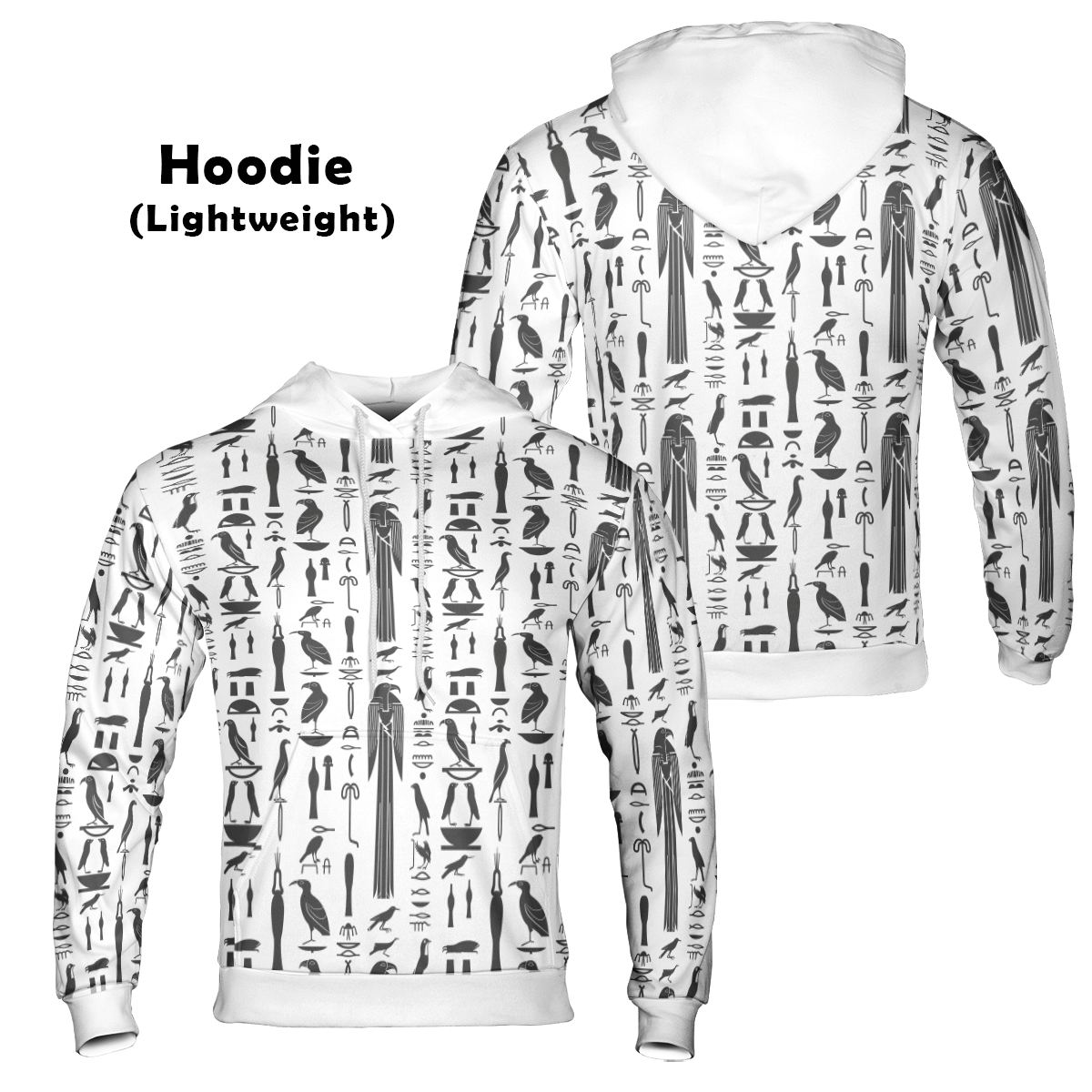 Avian Glyphs Chronicle - Graphic Hoodies - Hooded Sweatshirt - Unisex Hoodie