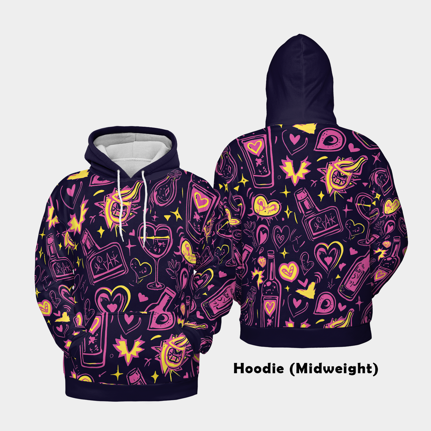Electric Love Doodle - Graphic Hoodies - Cool Hoodies - Unisex Hoodie