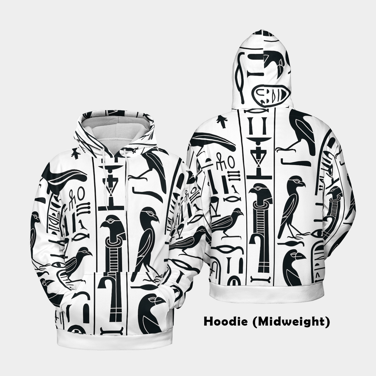 Hieroglyph Grid - Graphic Hoodies - Hooded Sweatshirt - Unisex Hoodie