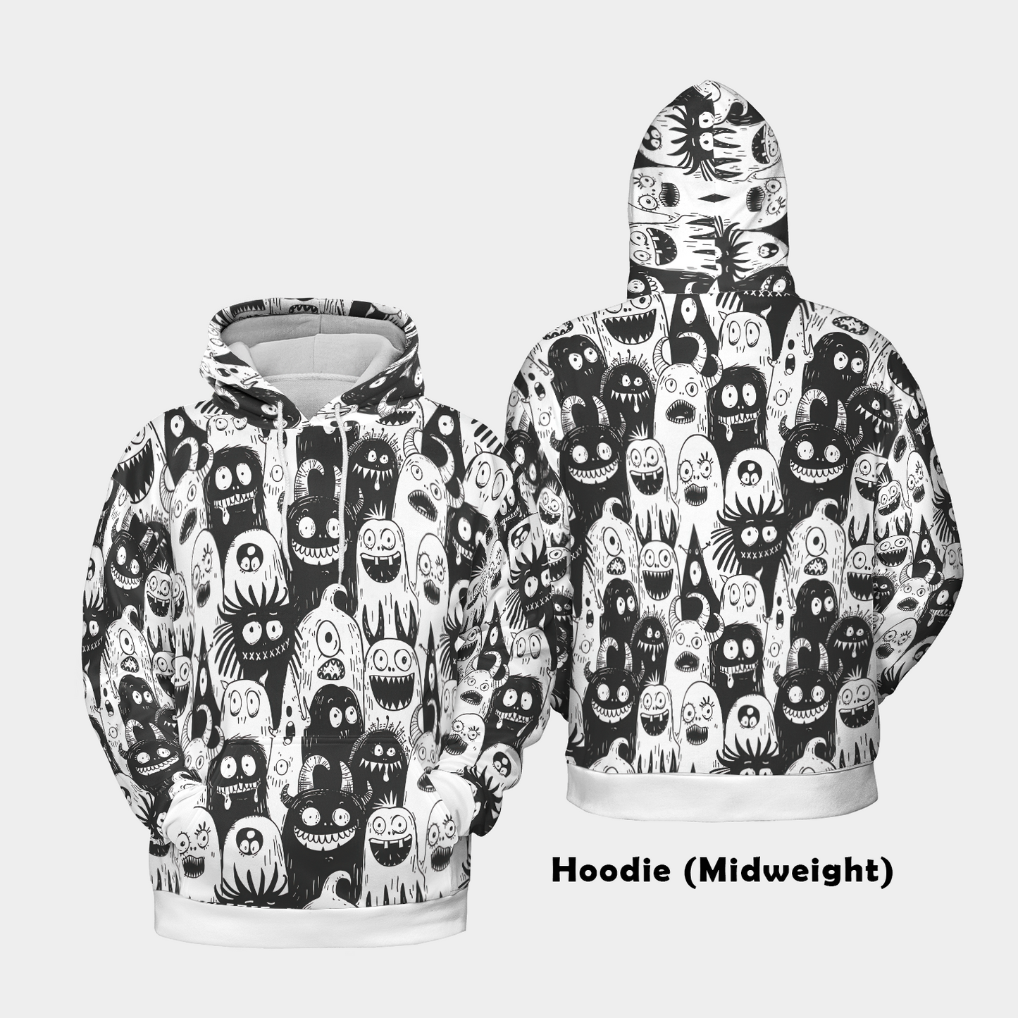 Monster Doodle Crowd - Graphic Hoodies - Cool Hoodies - Unisex Hoodie