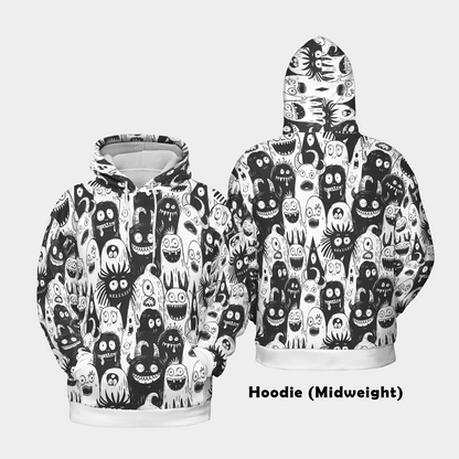 Monster Doodle Crowd - Graphic Hoodies - Cool Hoodies - Unisex Hoodie