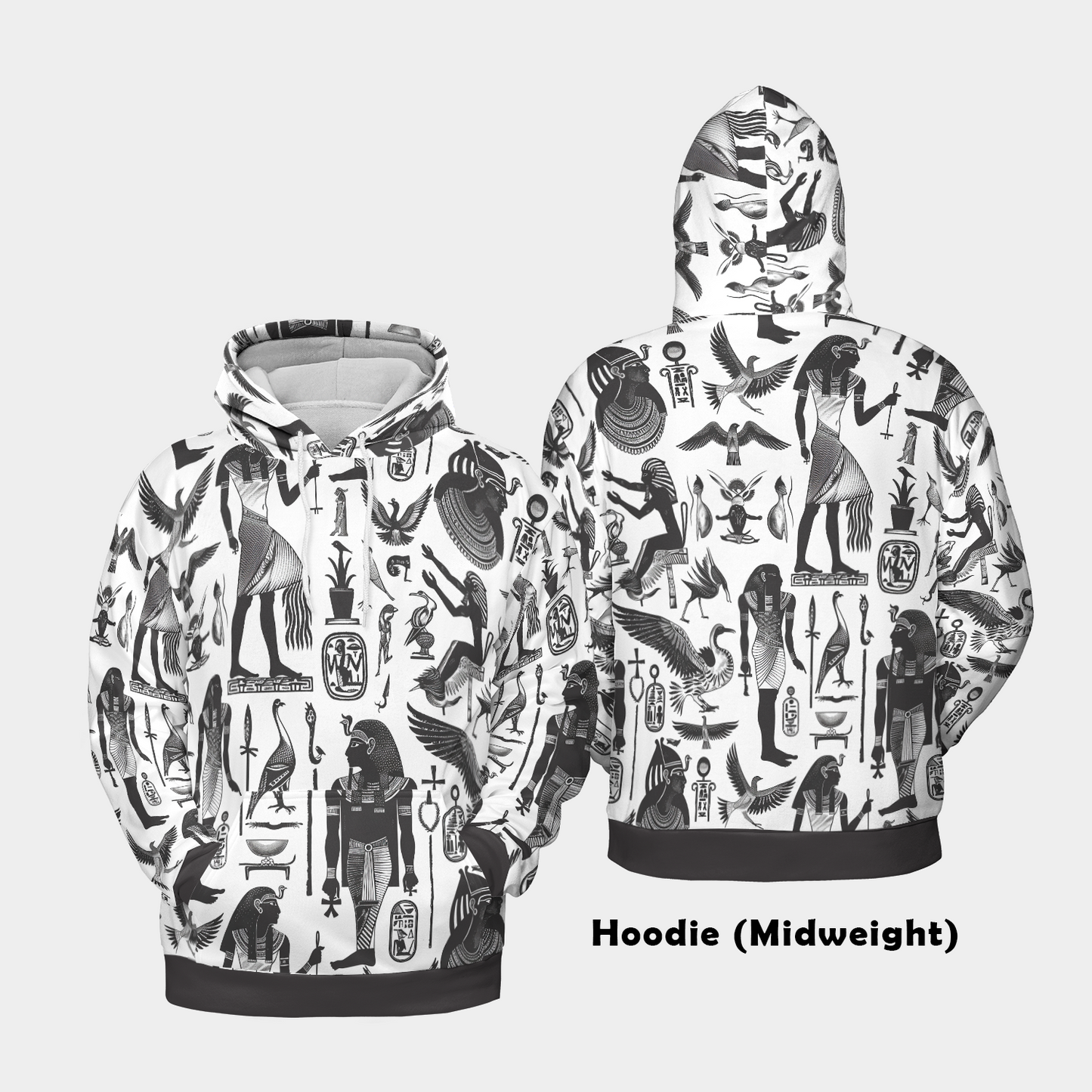 Monochrome Egypt - Graphic Hoodies - Cool Hoodies - Unisex Hoodie